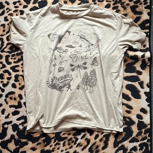 grunge tan graphic tee